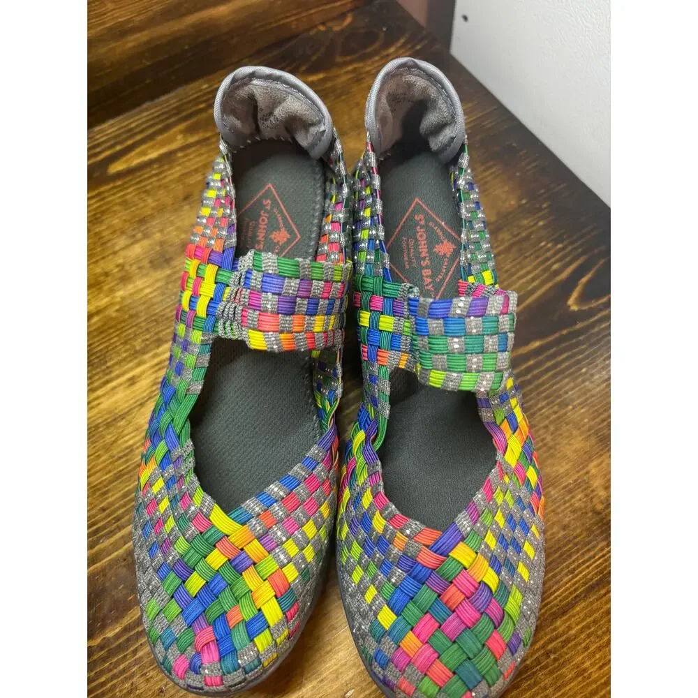 St. John's Bay Multi Color Woven Wedges Size 6.5‎